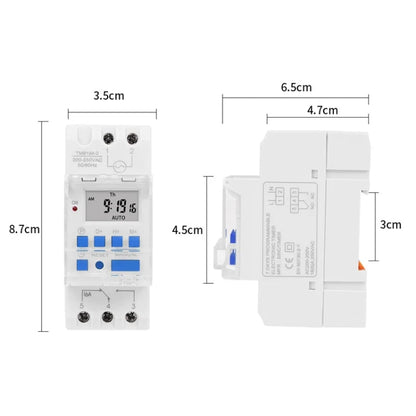 SINOTIMER TM919A-2 220V 16A Din Rail Mount Digital Timer Switch Microcomputer Weekly Programmable Time Relay Control