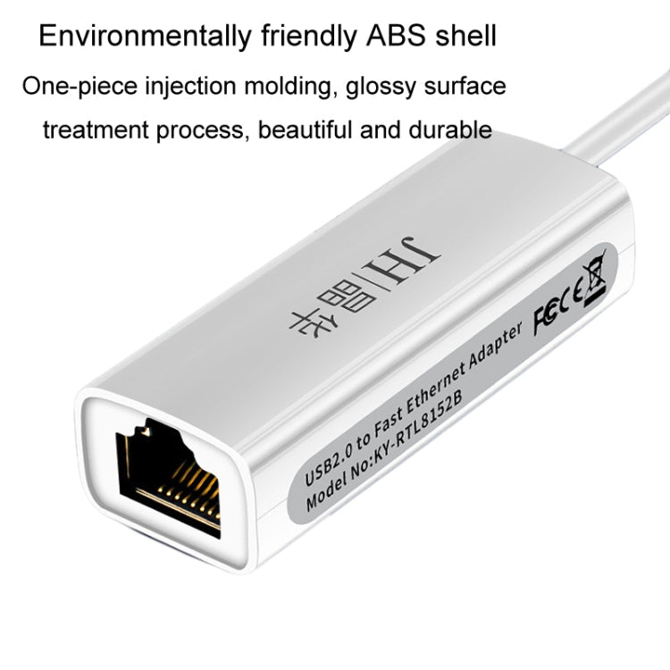 JINGHUA Z310 USB2.0 To RJ45 100Mbps Network Card Network Interface Box Laptop Network Card Free Driver(Black)