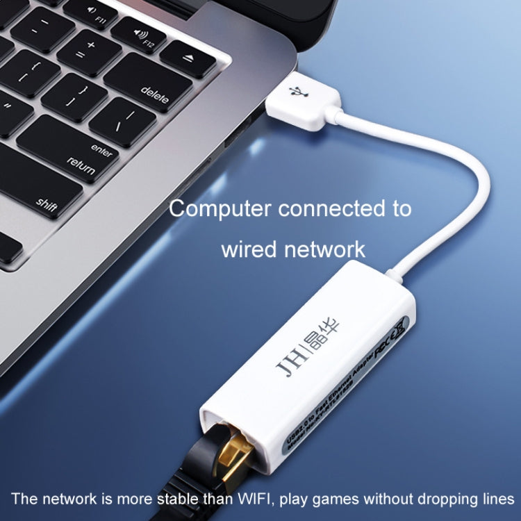 JINGHUA Z310 USB2.0 To RJ45 100Mbps Network Card Network Interface Box Laptop Network Card Free Driver(White)