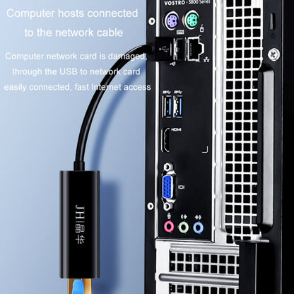 JINGHUA Z310 USB2.0 To RJ45 100Mbps Network Card Network Interface Box Laptop Network Card Free Driver(Black)