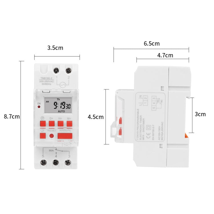 SINOTIMER TM919B-1 110V 30A Programmable Digital Timer Switch Automatic Cycle Timing Controller
