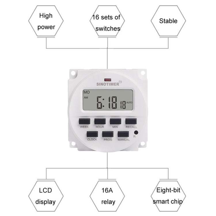 SINOTIMER Programmable Timer Switch Time Controller, Model: TM618H 5V