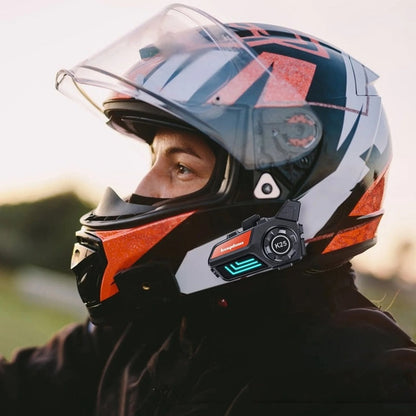 KUQIBAO Motorcycle Helmet Waterproof Bluetooth-compatible Headset With Light(Soft Microphone)