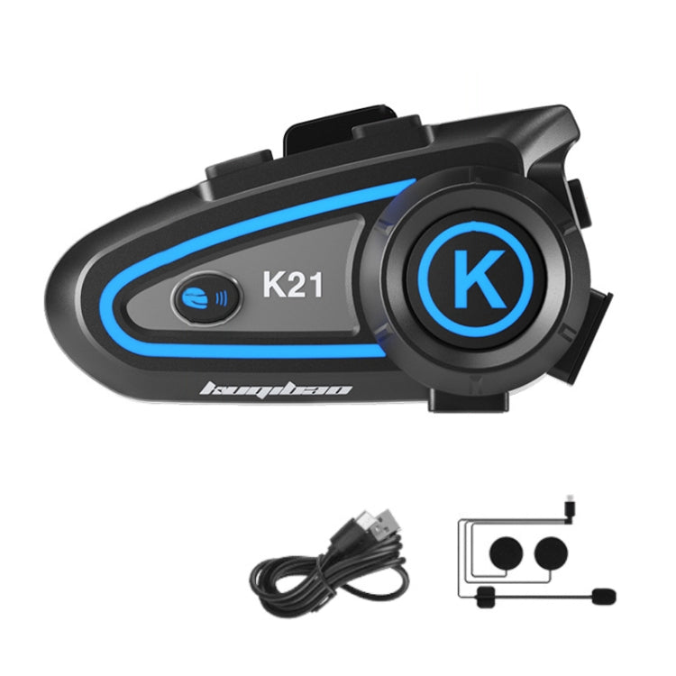 KUQIBAO Motorcycle Helmet Long-lasting Waterproof Bluetooth-compatible Headset with Light(Hard Microphone)