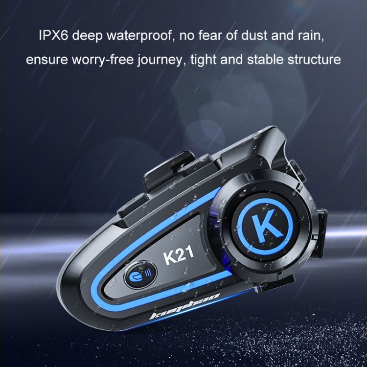 KUQIBAO Motorcycle Helmet Long-lasting Waterproof Bluetooth-compatible Headset with Light(Hard Microphone)
