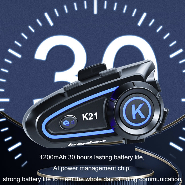 KUQIBAO Motorcycle Helmet Long-lasting Waterproof Bluetooth-compatible Headset with Light(Hard Microphone)