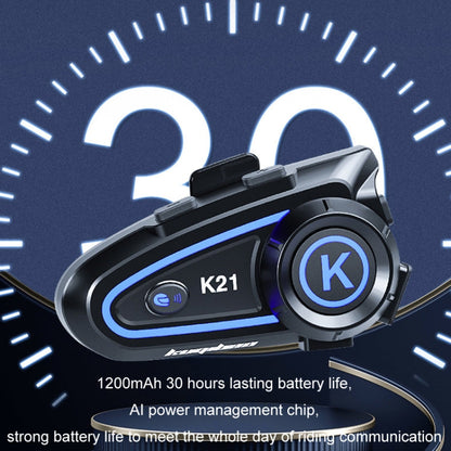 KUQIBAO Motorcycle Helmet Long-lasting Waterproof Bluetooth-compatible Headset with Light(Hard Microphone)