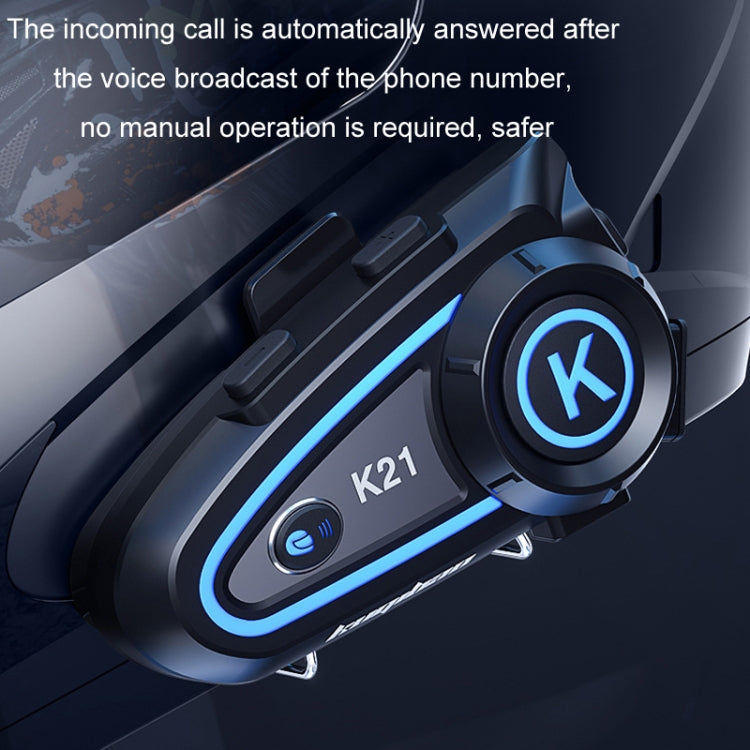 KUQIBAO Motorcycle Helmet Long-lasting Waterproof Bluetooth-compatible Headset with Light(Hard Microphone)