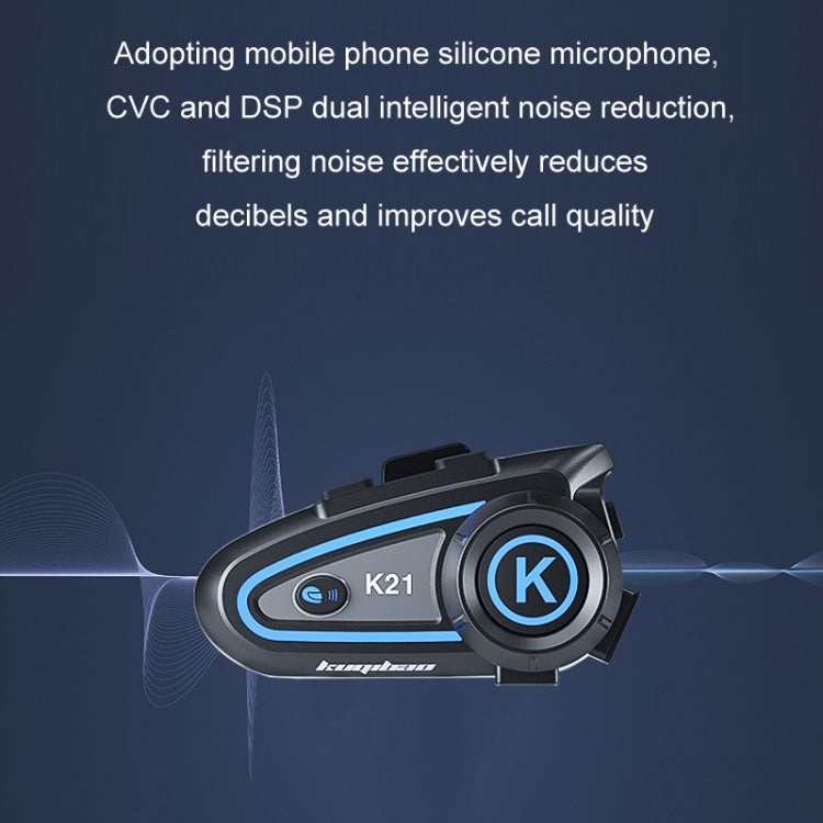 KUQIBAO Motorcycle Helmet Long-lasting Waterproof Bluetooth-compatible Headset with Light(Hard Microphone)