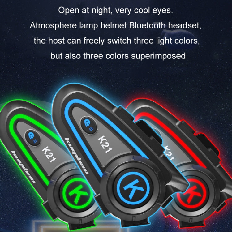 KUQIBAO Motorcycle Helmet Long-lasting Waterproof Bluetooth-compatible Headset with Light(Hard Microphone)