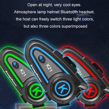KUQIBAO Motorcycle Helmet Long-lasting Waterproof Bluetooth-compatible Headset with Light(Hard Microphone)