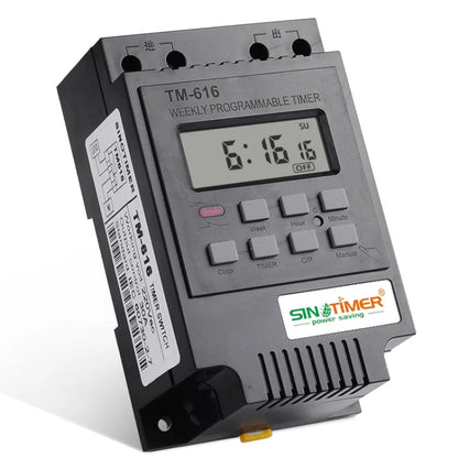 SINOTIMER TM616B-4 12V 30A Weekly Programmable Digital Timer Switch Relay Control