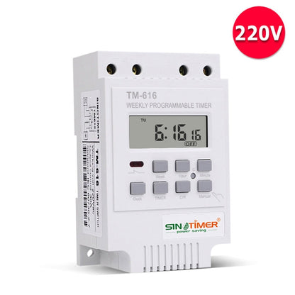 SINOTIMER TM616W-2 220V 30A Interrupteur minuterie numérique hebdomadaire programmable avec contrôle de relais