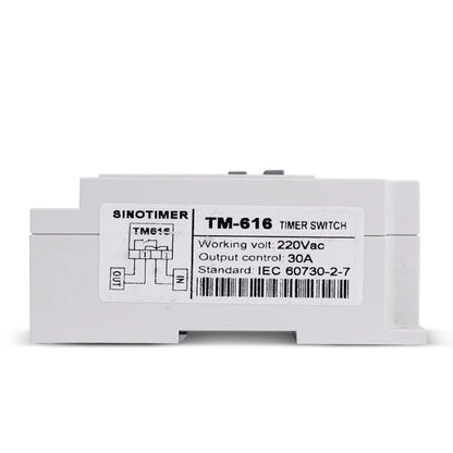 SINOTIMER TM616W-2 220V 30A Interrupteur minuterie numérique hebdomadaire programmable avec contrôle de relais