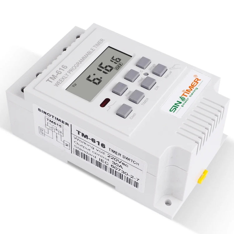 SINOTIMER TM616W-4 12V 30A Interrupteur de minuterie numérique hebdomadaire programmable avec contrôle de relais