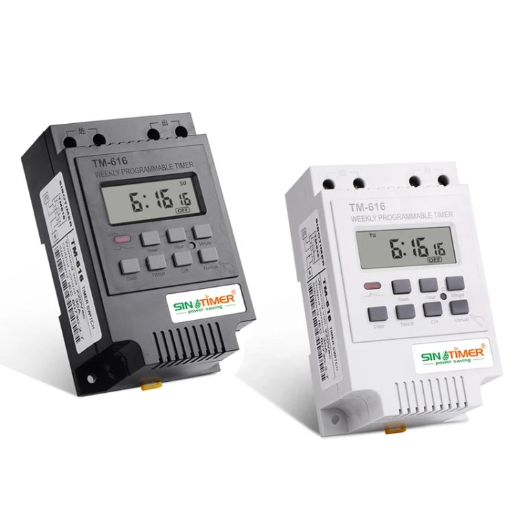 SINOTIMER TM616W-2 220V 30A Interrupteur minuterie numérique hebdomadaire programmable avec contrôle de relais