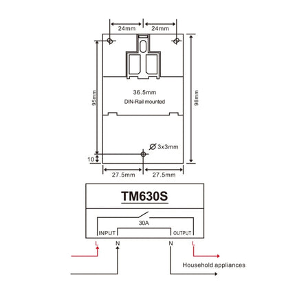 SINOTIMER TM630S-4 12V 30A Timer Switch 1 Second Interval Weekly Programmable Time Relay