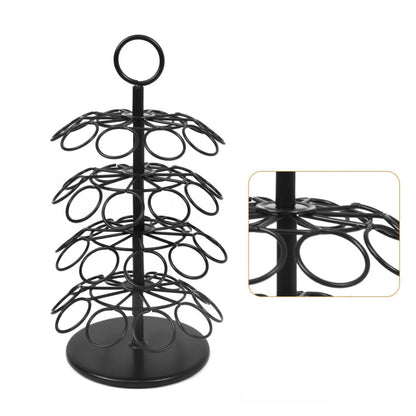 For Nespresso OASISWJ Assembly 40pcs 360 Degree Rotating Coffee Capsule Organizer(Black)