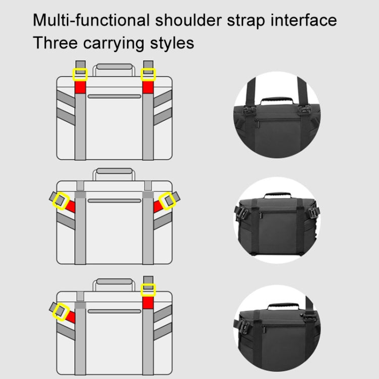 Cwatcun D115 Shoulder Crossbody Waterproof Leather Film DSLR Camera Bag, Color: Black Small