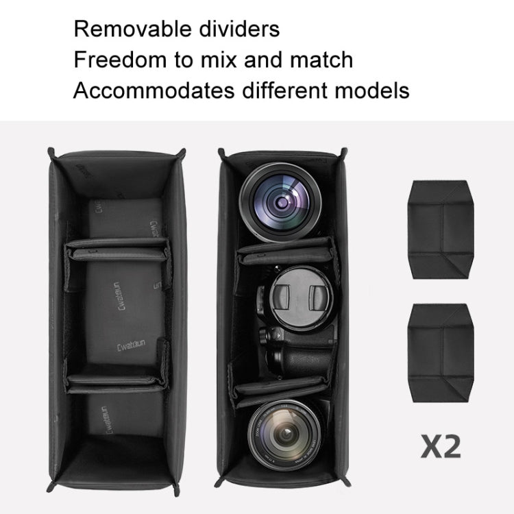 Sac photo reflex numérique Cwatcun D115, en cuir imperméable, à bandoulière, couleur : Noir Grande taille