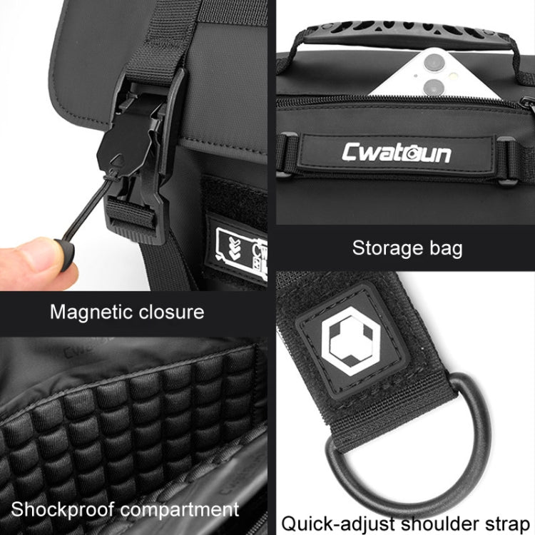 Cwatcun D115 Shoulder Crossbody Waterproof Leather Film DSLR Camera Bag, Color: Black Small
