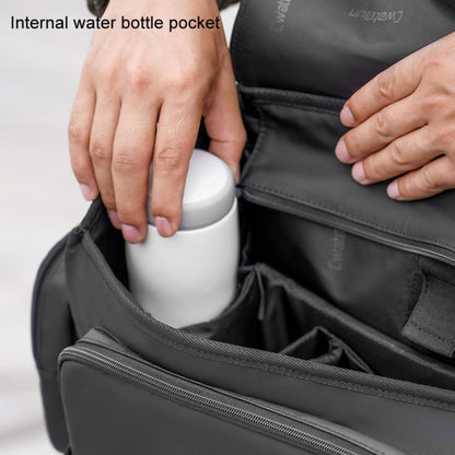 Sac photo reflex numérique Cwatcun D115, en cuir imperméable, à bandoulière, couleur : Noir Grande taille