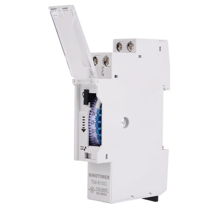 SINOTIMER  TM610C 110-250V 16A Quartz Mechanical Timer 24 Hours Programmable Din Rail Relay