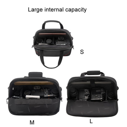 Cwatcun D109 Portable Casual Waterproof Multi-Function Camera Storage Photography Bag, Color: Medium Black