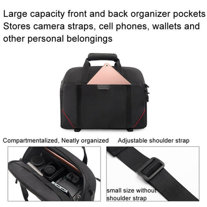 Cwatcun D109 Portable Casual Waterproof Multi-Function Camera Storage Photography Bag, Color: Medium Black
