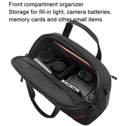 Cwatcun D109 Portable Casual Waterproof Multi-Function Camera Storage Photography Bag, Color: Medium Black