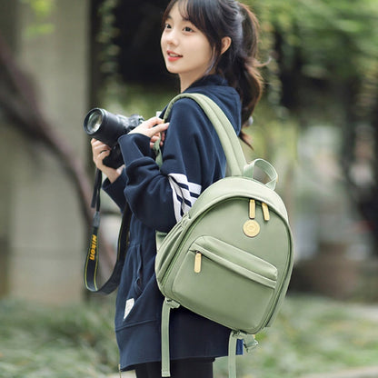 Cwatcun D125 Small Shoulder Camera Bag Casual Commuter DSLR Backpack(Green)