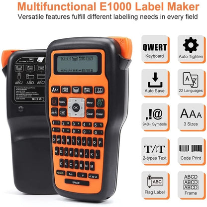 Phomemo E1000 Handheld Industrial Label Maker Thermal Transfer Printer with Keyboard (Gray)