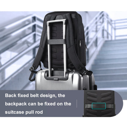 Bopai 61-51011 Large-Capacity Waterproof Business Laptop Backpack With USB+Type-C Port(Black)