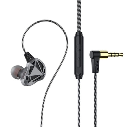 Écouteurs filaires intra-auriculaires stéréo HIFI Sport QKZ AK7 3,5 mm avec basses puissantes (Gris)