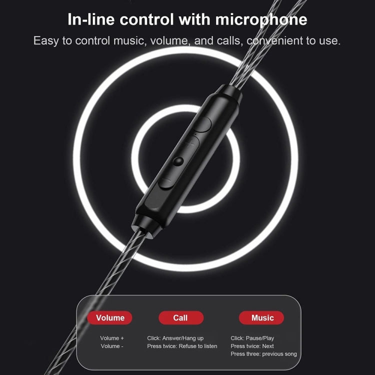 Écouteurs filaires intra-auriculaires stéréo HIFI Sport QKZ AK7 3,5 mm avec basses puissantes (Gris)