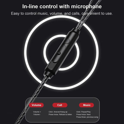 Écouteurs filaires intra-auriculaires stéréo HIFI Sport QKZ AK7 3,5 mm avec basses puissantes (Gris)