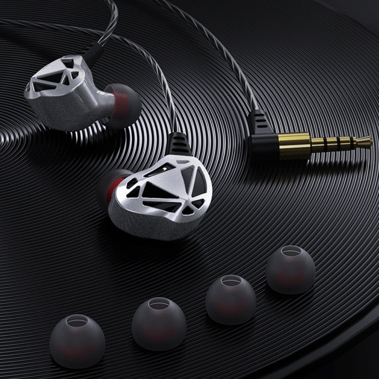 Écouteurs filaires intra-auriculaires stéréo HIFI Sport QKZ AK7 3,5 mm avec basses puissantes (Gris)