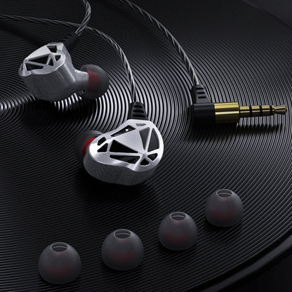 Écouteurs filaires intra-auriculaires stéréo HIFI Sport QKZ AK7 3,5 mm avec basses puissantes (Gris)