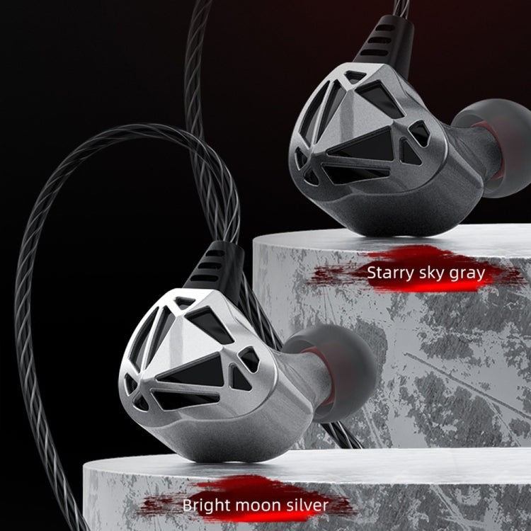 Écouteurs filaires intra-auriculaires stéréo HIFI Sport QKZ AK7 3,5 mm avec basses puissantes (Gris)
