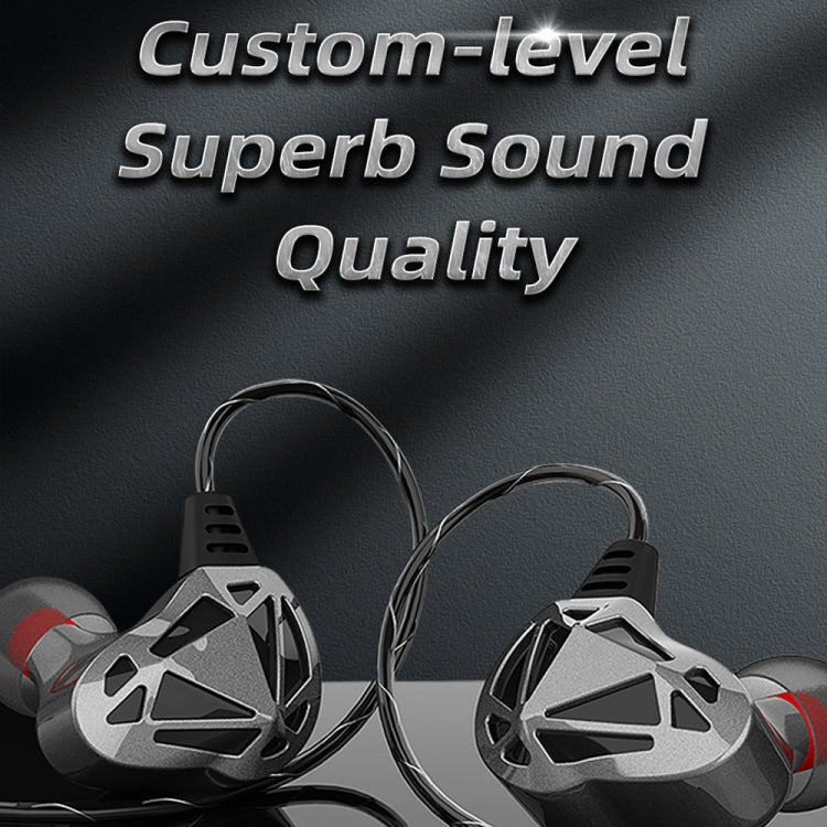 Écouteurs filaires intra-auriculaires stéréo HIFI Sport QKZ AK7 3,5 mm avec basses puissantes (Gris)