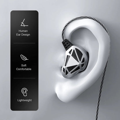 Écouteurs filaires intra-auriculaires stéréo HIFI Sport QKZ AK7 3,5 mm avec basses puissantes (Gris)