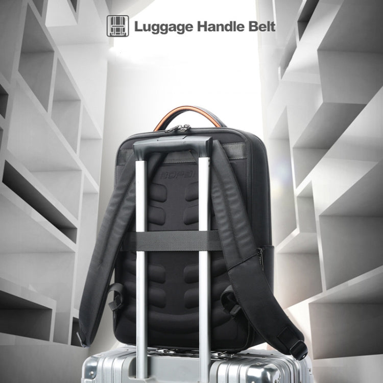 Bopai 61-53111 Large-capacity Waterproof Business Laptop Backpack With USB+Type-C Port(Black)