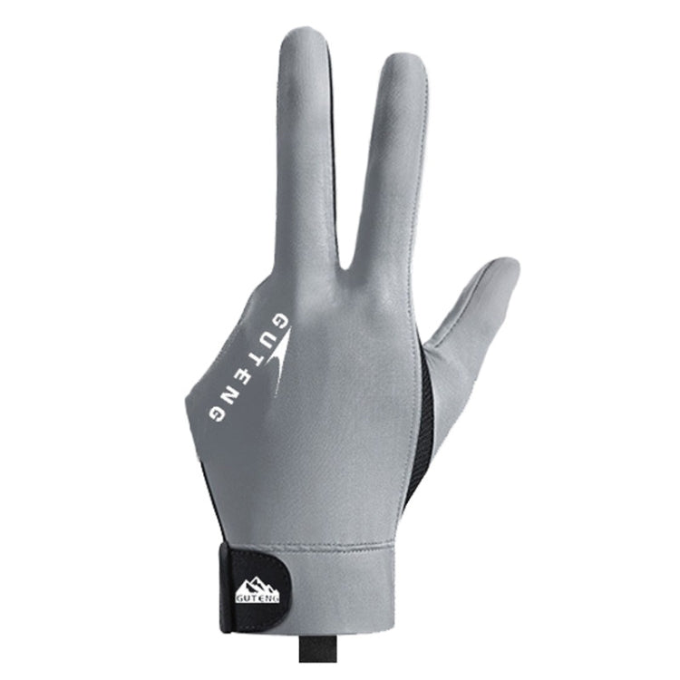 GUTENG Gants de billard snooker trois doigts fins, respirants, résistants à l'usure et antidérapants, Style : main gauche plein doigt (gris)