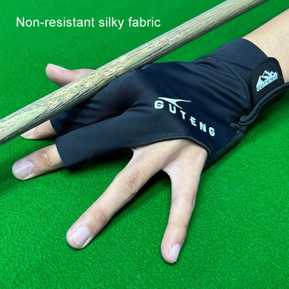 GUTENG Gants de billard snooker trois doigts fins, respirants, résistants à l'usure et antidérapants, Style : main gauche plein doigt (gris)