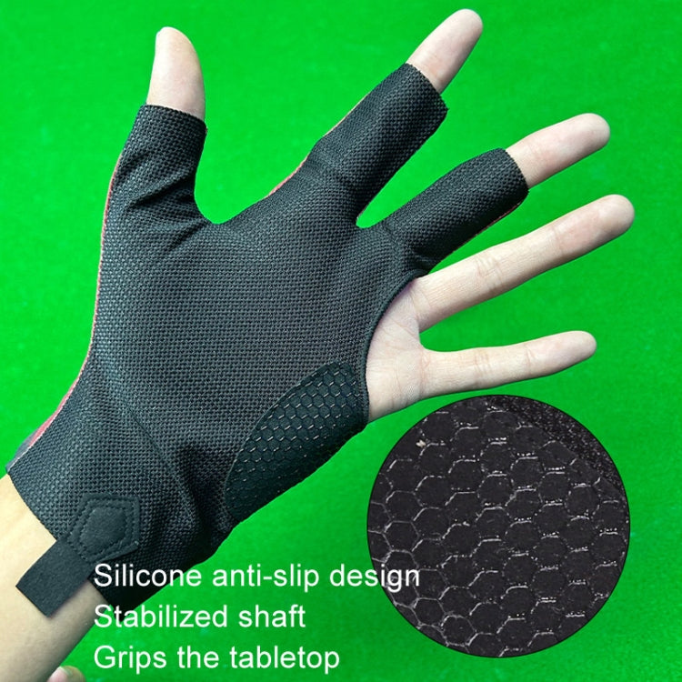 GUTENG Gants de billard snooker trois doigts fins, respirants, résistants à l'usure et antidérapants, Style : main gauche plein doigt (gris)