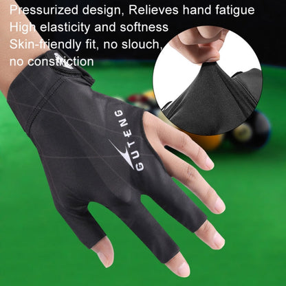 GUTENG Gants de billard snooker trois doigts fins, respirants, résistants à l'usure et antidérapants, Style : main gauche plein doigt (gris)