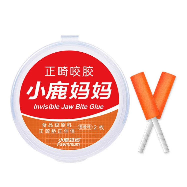 Fawnmum 2pcs /Box Handheld Hollow Cylinder Orthodontic Bite Sticks(Orange)