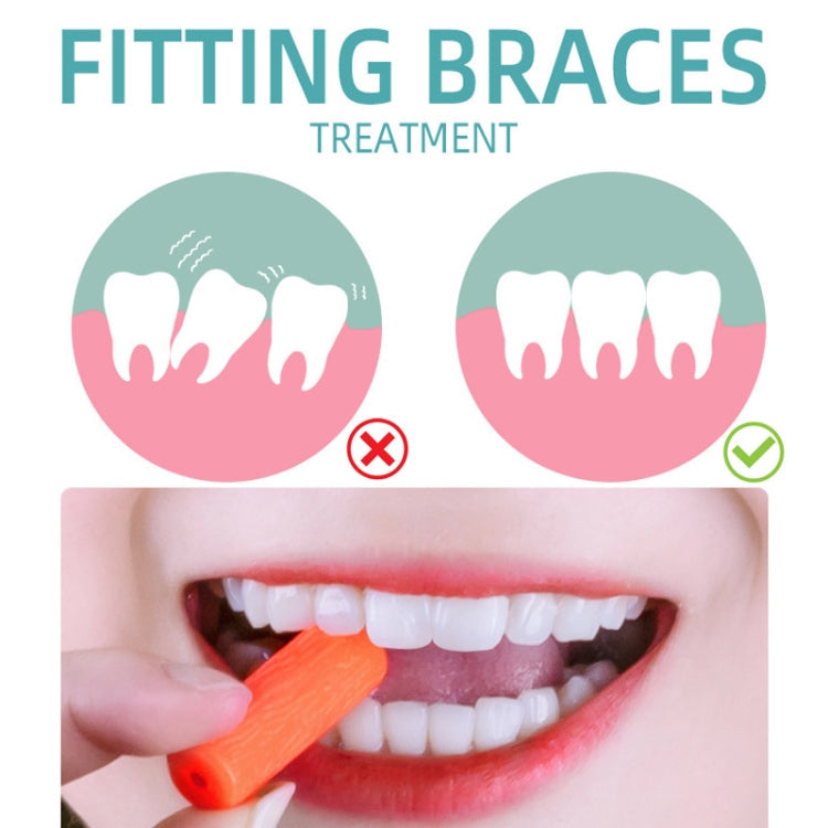 Fawnmum 2pcs /Box Handheld Hollow Cylinder Orthodontic Bite Sticks(Orange)