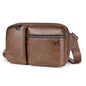 WEIXIER D401 Men Large Capacity Crossbody Single Shoulder Bag Casual PU Messenger Handbag(Brown)