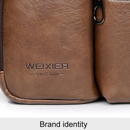 WEIXIER D401 Men Large Capacity Crossbody Single Shoulder Bag Casual PU Messenger Handbag(Brown)